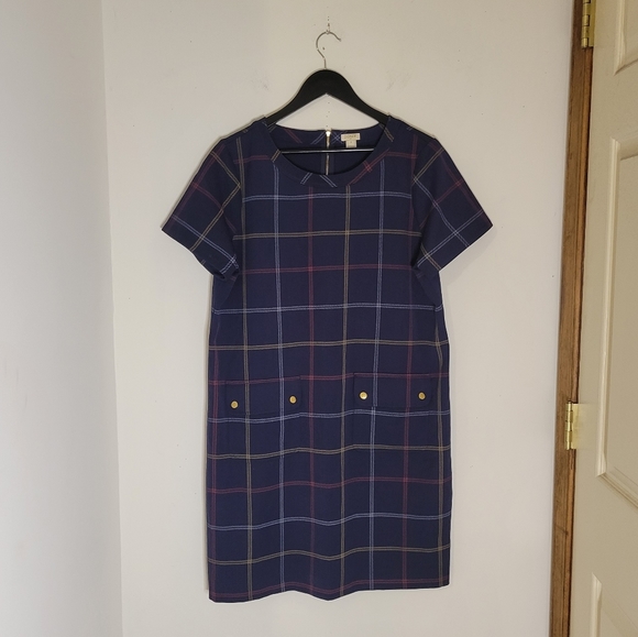 J Crew Women's Relaxed Printed Pocket Dress - Size (14) - Excellent Condition - Picture 3 of 10